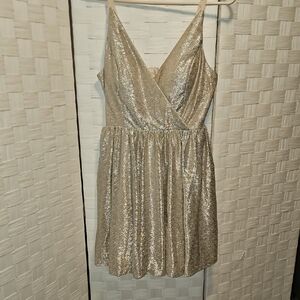NEW Speechless Silverish/Gold Dress